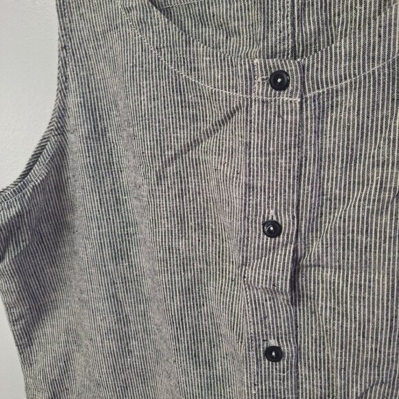 Eileen Fisher Jumper Dress Tank Gray Button Down Hemp Organic Cotton Women Large - Picture 8 of 12